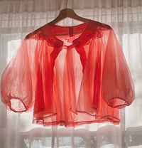 Image 1 of Holly Stalder Coral Pink Cropped Peignoir 