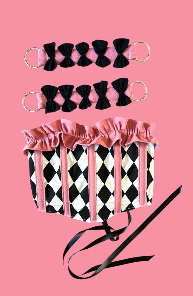 Image of Checkered corset with Pink
