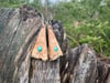Maple burl and turquoise earrings