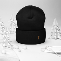 Image 6 of Cuffed Beanie (with cross)