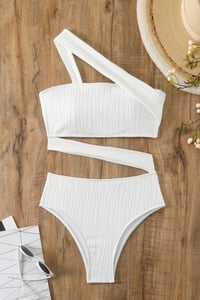 Image 1 of White One Strap Swim Suit