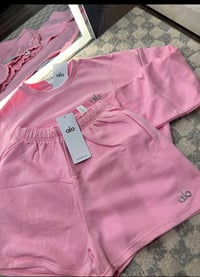 Image 1 of Pink cropped short set