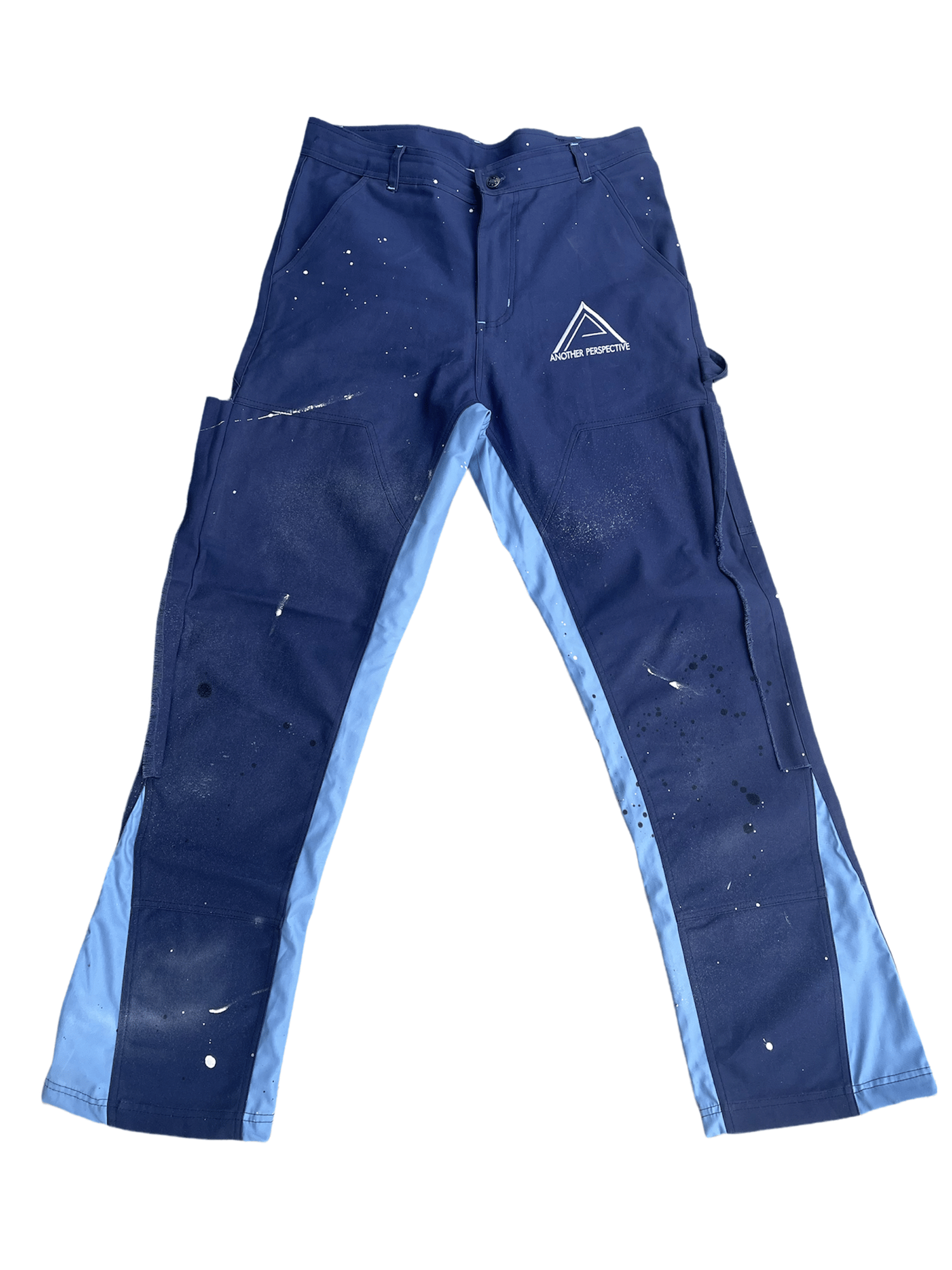 Image of Blue Flare Painters Pants