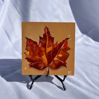 Image 1 of Fall Leaf Original Oil Painting