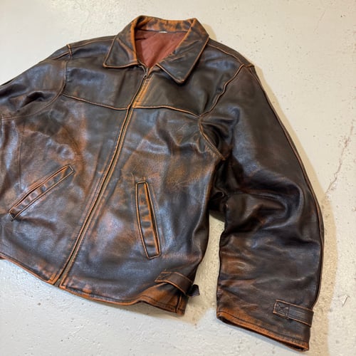 Image of 1990s Cropped Heavweight Leather Jacket, Size Medium