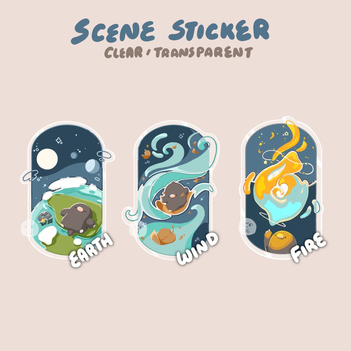 Image of Earth, Wind & Fire | Scene Series ☆ | Clear Stickers