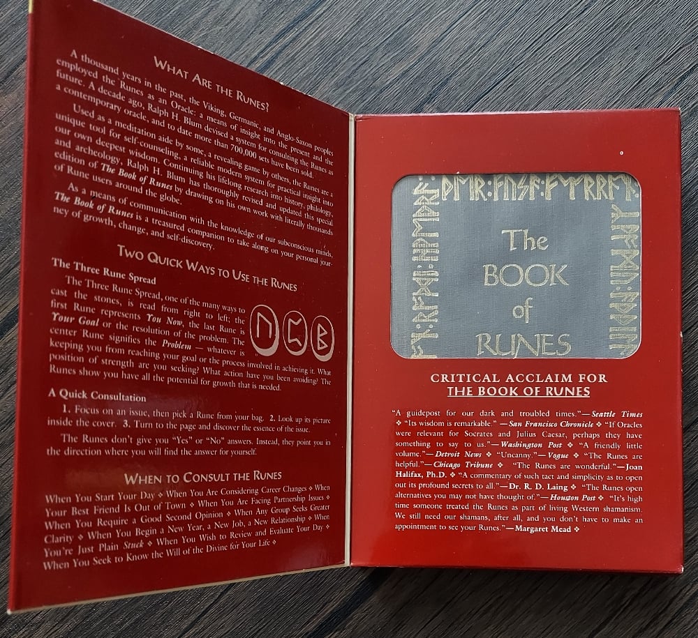 The Book of Runes, by Ralph H. Blum – 10th Anniversary Edition (book and stone rune set)