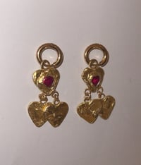 Image 2 of Heart Drop Earrings 