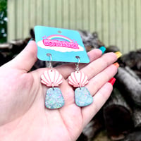 Image 3 of Shimmer Scale Shell Dangles 