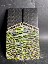 Image 2 of Crosscut Carbon Fiber & Mammoth Tooth Segmented Knife Scales 