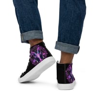 Image 3 of Goth Inspired Baphomet/Pentagram Purple Goat Men’s High Top Canvas Shoes