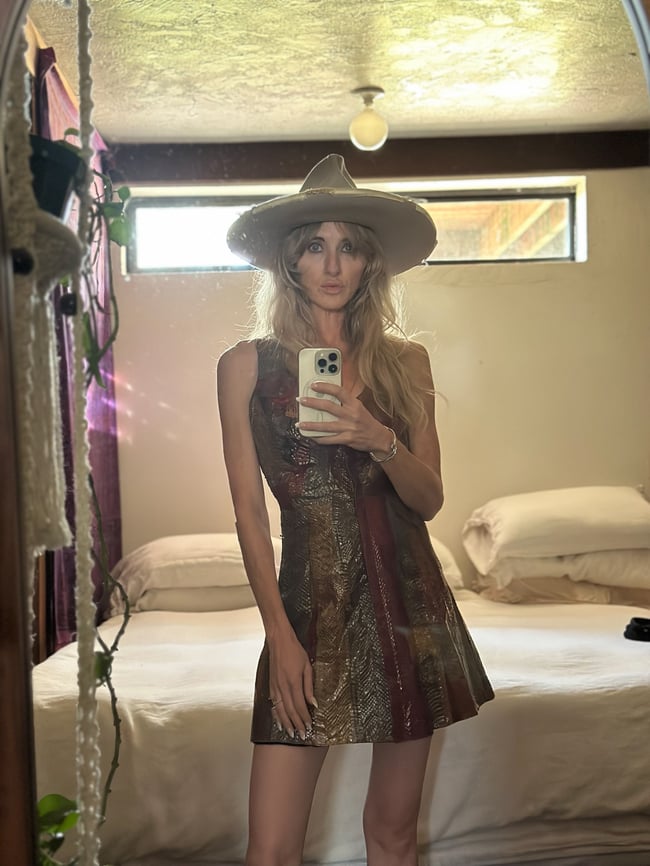 late 1960s London snakeskin mini dress