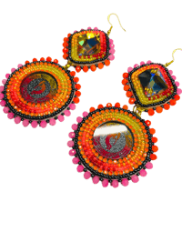 Image 11 of Sunrise Neon Kokopelli Earrings 