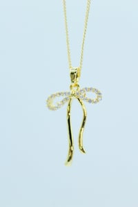Image 2 of Rhinestone Bow Necklace 