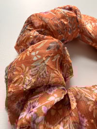 Image 3 of Terracotta floral scrunchie