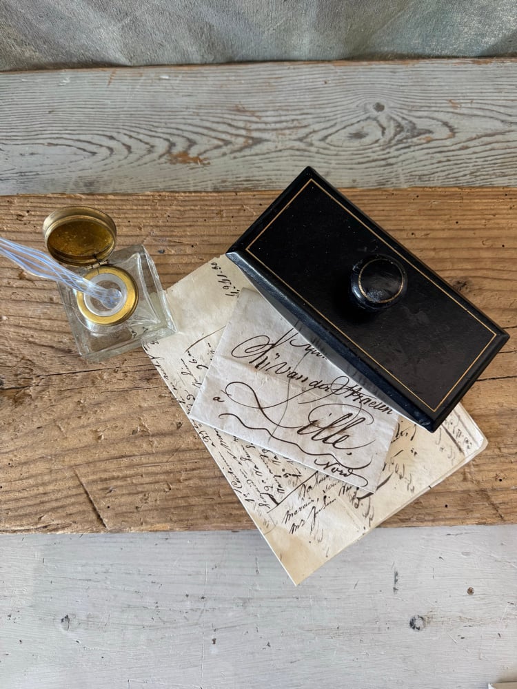 Image of Vintage leather ink blotter