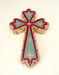 Image of Floral Cross Small White/Red/Light Blue 