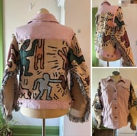 Image 1 of Upcycled “Haring” tapestry Jean jacket 