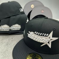 Image 1 of New Era 59Fifty Black/ Metallic Silver Astros 
