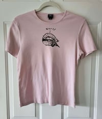 Image 1 of Size L Pink Block Printed T-Shirt
