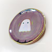 Image 3 of Purple Ghost Trinket Dish With Rainbow Effect (3.5 Inches Diameter)