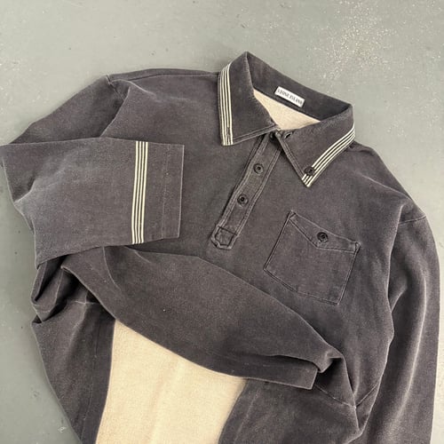 Image of 1986 Stone Island long sleeve polo shirt, size large