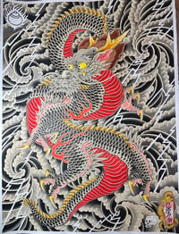 Image 1 of A1 Original Dragon painting 