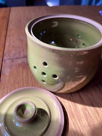 Image 2 of Lidded and pierced Garlic jar