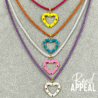 Image 2 of Enamel Box Chaim Necklace w/CZ Enamel Heart Charm