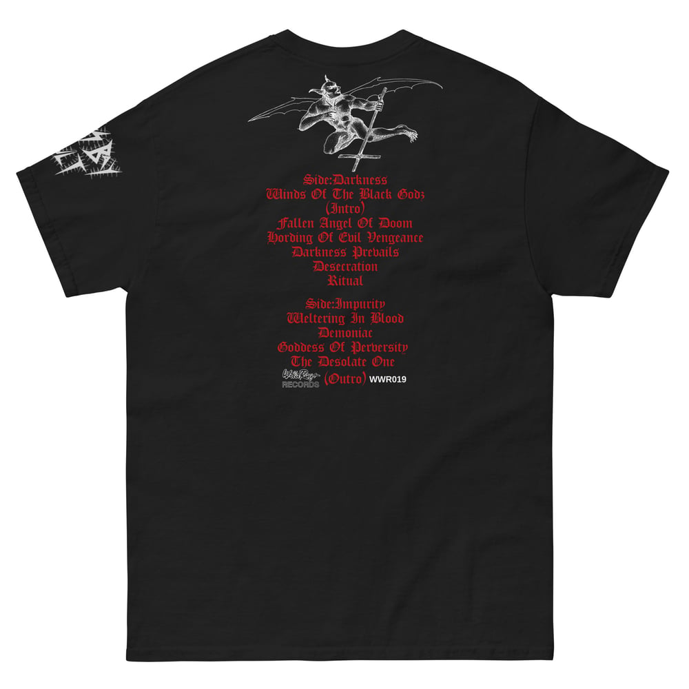 Image of Blasphemy "Wild Rags" Throwback Black T-Shirt