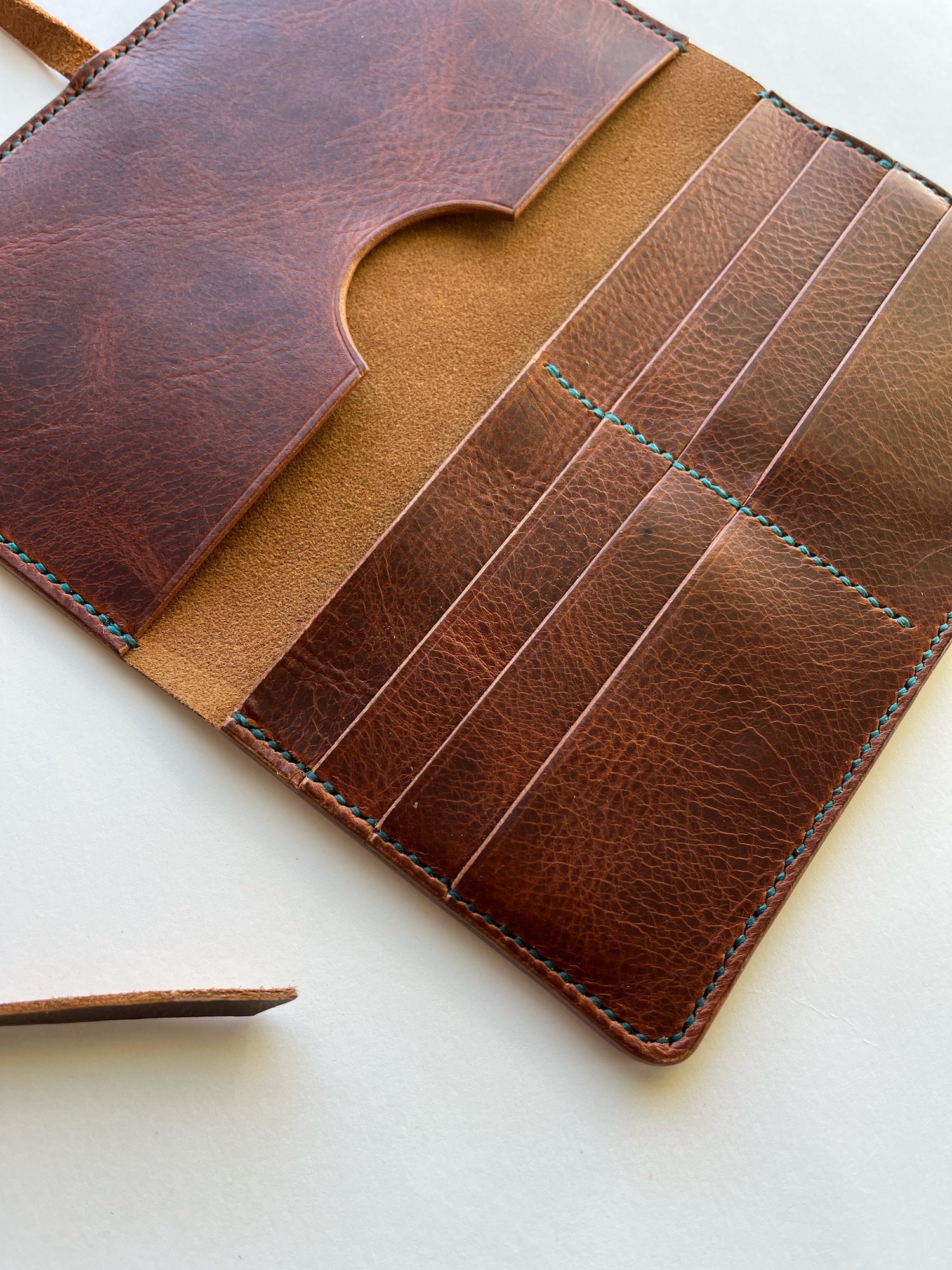 Image of Cognac Waxy Wrap Clutch Wallet 