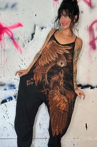 Image 3 of “THE DUAL” CUSTOM BLEACH PAINTED OVERSIZED ROMPER MEDIUM