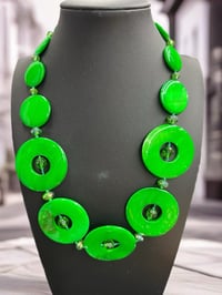 Green Rings with Bling Nexklace