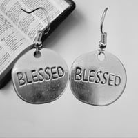 Earrings - silver, "BLESSED"