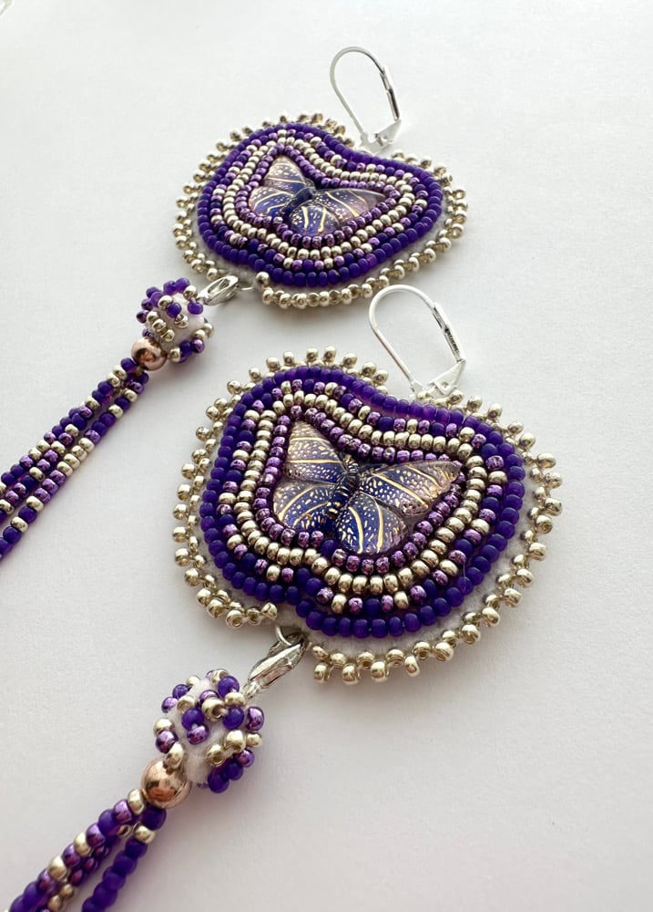 Image of Purple Butterfly Earrings