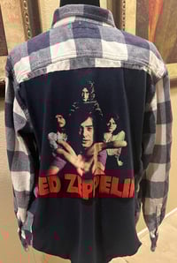 Vintage Blue/White Flannel Led Zeppelin