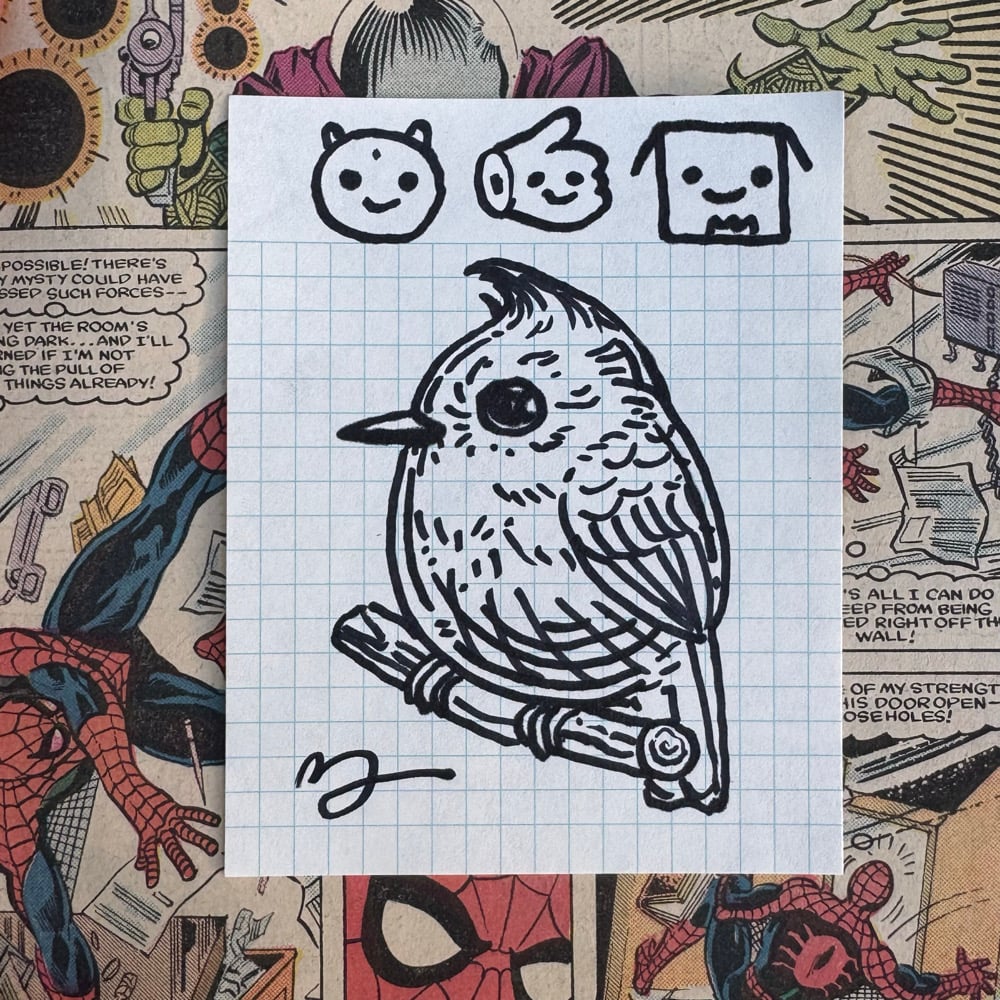 Image of Fat Bird Sharpie Sketch #72