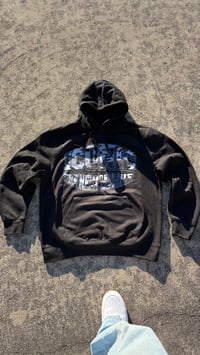 Black Newspaper Camo Hoodie