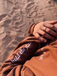 Image 5 of heart on fire hoodie 