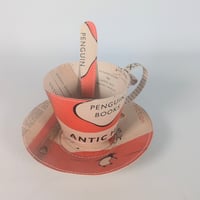 Image 1 of Penguin Orange Teacup, Saucer and Spoon Set