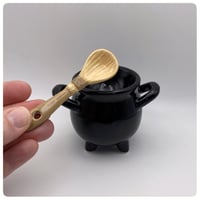 Image 2 of Cauldron Egg cup With Broom Spoon