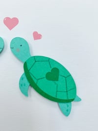 Image 3 of Handmade Turtle Love Anniversary Card - Adorable Couple Card for A Special Occasion 