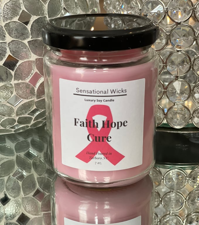 Image of Faith Hope cure Breast Cancer Candle