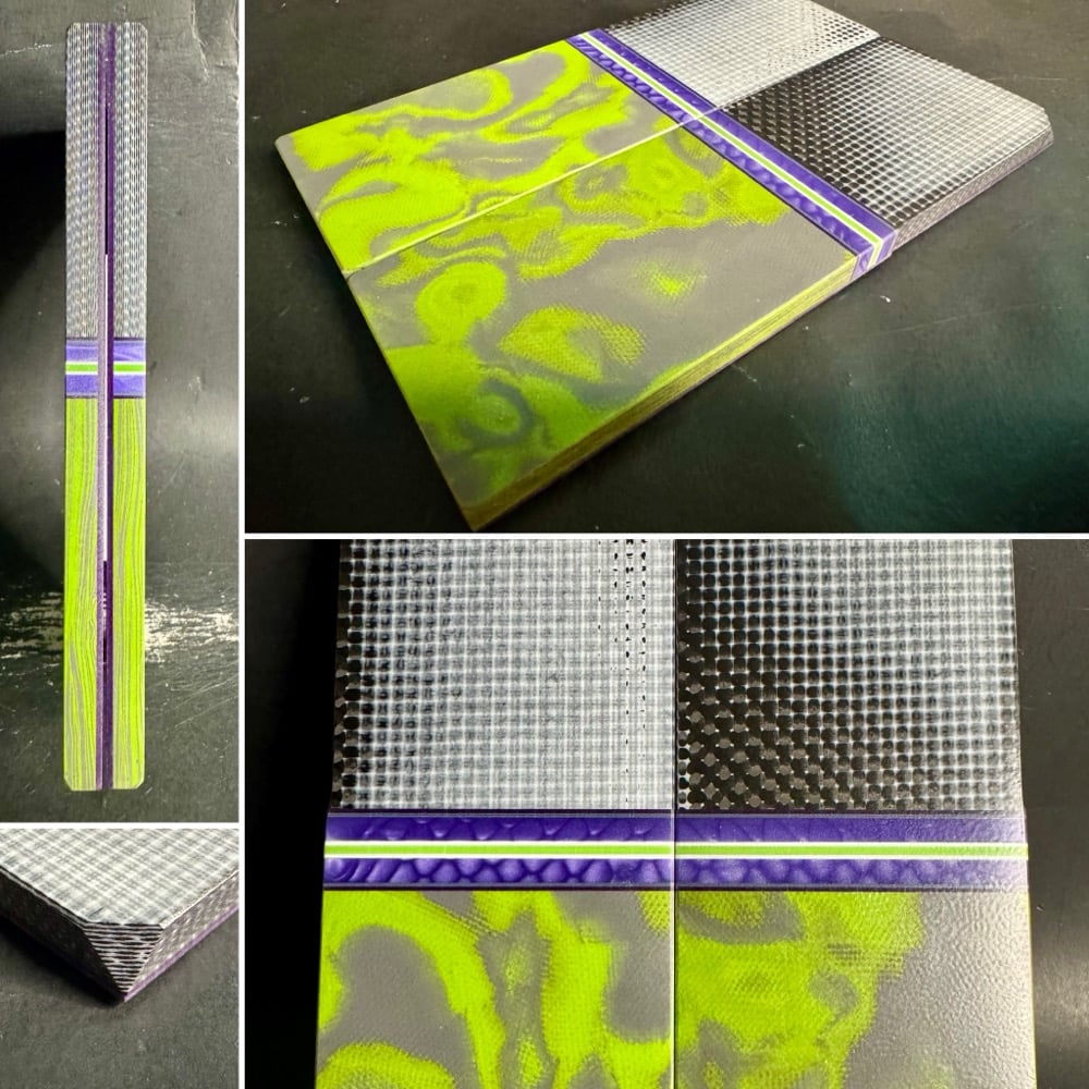 Image of Layered CF/G10 & Burl G10 Segmented Knife Scales