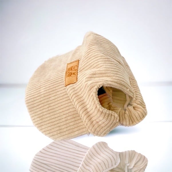 Image of Beige Corduroy Pet Hat