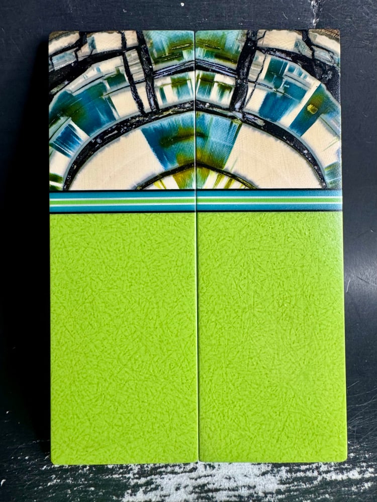 Image of Mammoth Tusk & Glass Fiber GLOW Segmented Knife Scales 