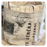 Image 7 of Vintage style French Script bucket tote bag