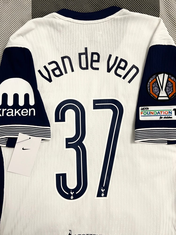 Image of Tottenham Hotspur “VAN DE VEN 37” Vaporknit 2024/25 Home Europa Final Shirt,   L