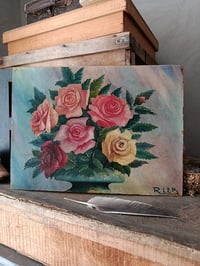 Image 5 of Peinture ancienne, bouquet de roses 