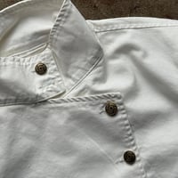 Image 3 of Y2K White Fencing Jacket Retro Button High Collar Loose Casual Denim Jacket Fashion High Street Men 